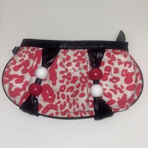 Y2K Roxy Cheetah‎ Travel Cosmetic Vanity Zipper Case Bag VTG 2000s Glam Fairycor